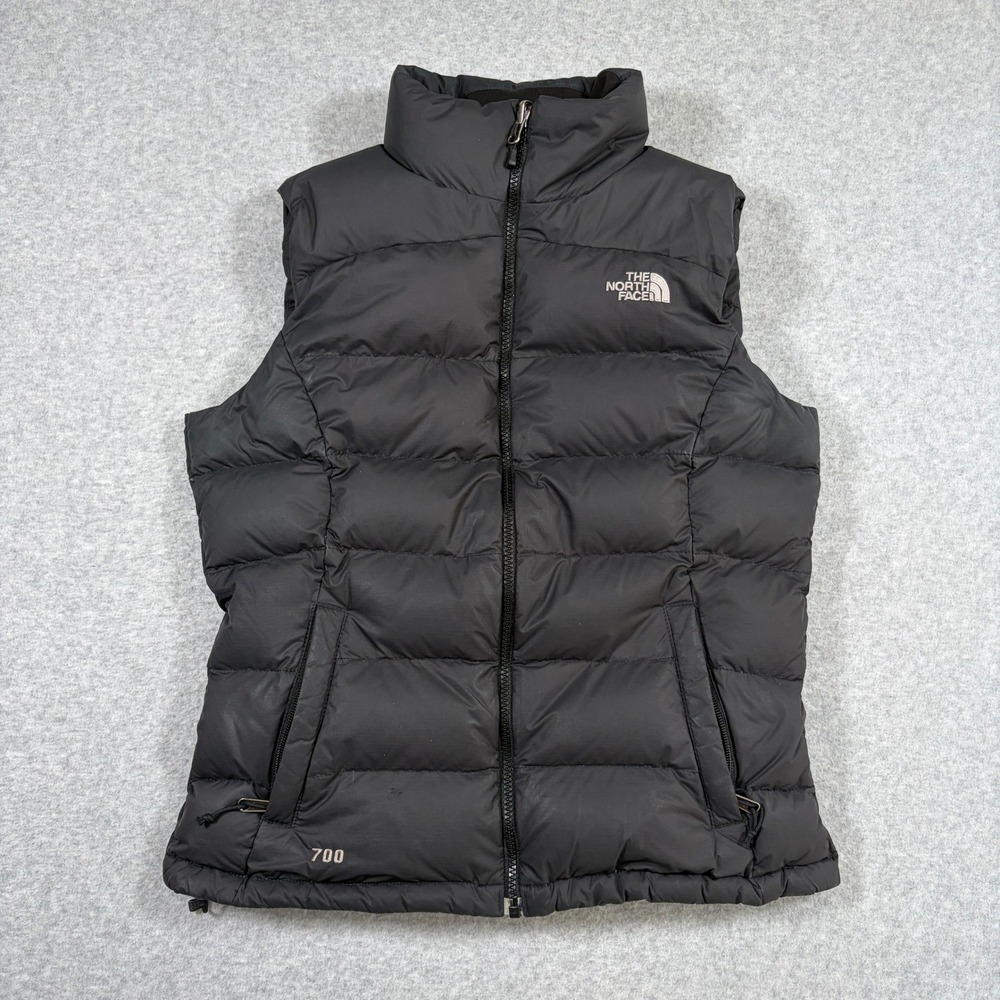 The North Face Nuptse 700 Down Vest Women Small Black Puffer Sleeveless Jacket